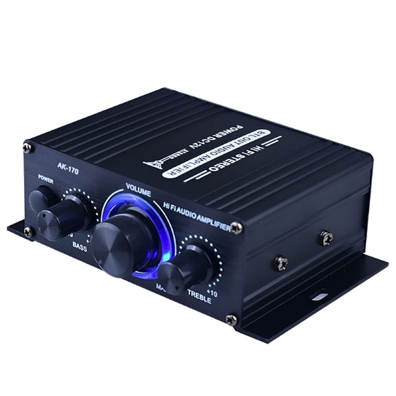 GJX Mini Audio Power Amplifier Portable Sound Amplifier Speaker Amp for Car and Home, Black