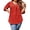 ORANGEREDFLORAL, variant on TEMOFON Plus Size Tops for Women Summer V Neck 3/4 Sleeve White Heart Printed Blouses Casual Loose Flowy Tunic Tops 3XL