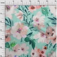 thumbnail image 2 of oneOone Viscose Jersey Fabric Watercolor Leaves & Peony Floral Print Fabric By Yard 60 Inch Wide, 2 of 5