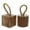 Brown Handmade Door Stopper Solid Geometric Square S/2 5"W, 10"H, variant on 5"W, 10"H Brown Teak Wood Handmade Door Stopper Geometric Sculpture with Rope Accent, by DecMode (2 Count)