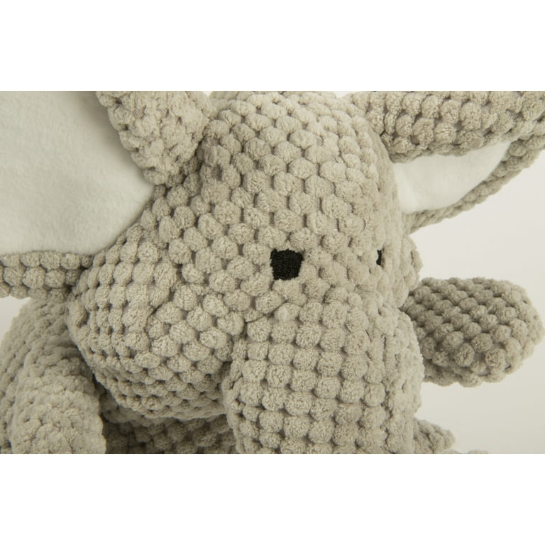 goDog Silent Squeak Crazy Hairs Elephant Dog Toy, Gray, Large