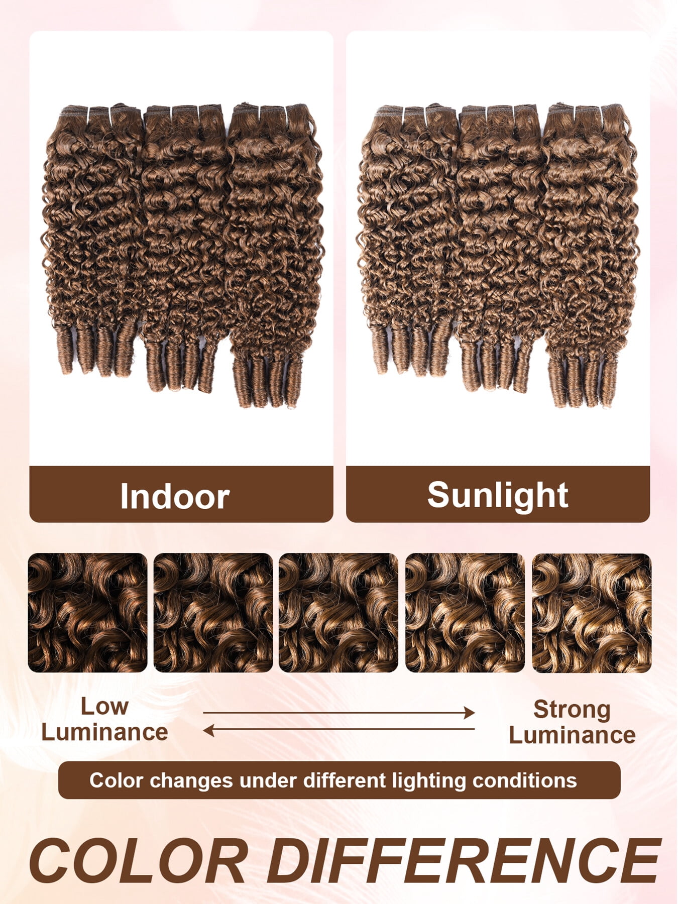 ChicRosa 4# Deep Curly Human Hair Bundles 3PCS Set for Women