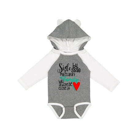 

Inktastic Side by Side or Miles Apart Family Will Always Be Close Gift Baby Boy or Baby Girl Long Sleeve Bodysuit