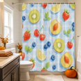 thumbnail image 2 of Colorful Fruits Shower Curtain, Waterproof Shower Curtains for Bathroom, Elegant Pastoral Farmhouse Art Washable Fabric Bathtub Curtain Set Bath Decor with 12 Hooks 72"x78", 2 of 8