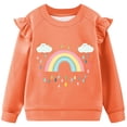 thumbnail image 4 of Vestido de verano para niña con estampado de flores de Pascua, manga corta, bolsillos con volantes y cuello redondo, top de poliéster, 4 of 5