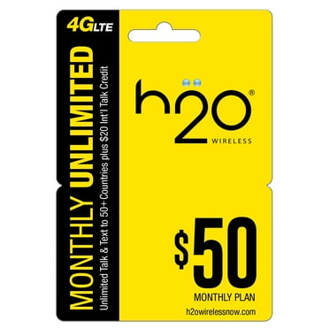 H20 Wireless $50 e-PIN Top Up (Email Delivery)