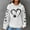 White, variant on Qulqfy Womens Graphic Tops Trendy Green Waffle Knit Heart Hooded Shirts Spring Long Sleeve Fall Shirts Going Out Tops for Women L