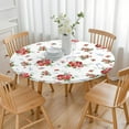 thumbnail image 3 of Round Fitted Tablecloth with Elastic Edges Fits 45"-52" Round Tables Pioneer Colorful Floral Waterproof Table Cover Washable Indoor and Outdoor for Party Kitchen Dinner Banquet Patio Picnic, 3 of 7