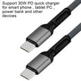 thumbnail image 5 of USB Cable for Sony Xperia 1 IV - 30W Ultra Fast Power Delivery Charging USB-C to USB-A (Heavy Duty Nylon) Type-C USB Cable - 3.3Feet - Grey, 5 of 7