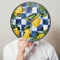 thumbnail image 6 of Yayeee Wall Clock Battery Operated 11.9" Silent Quartz Non-Ticking for Living Room Decor, Lemon Checkered, 6 of 8