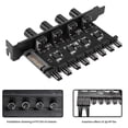 thumbnail image 4 of Pc 8 Channels Fan Hub 4 Knob Cooling Fan Speed Controller For Cpu Case Hdd Vga Pwm Fan Pci Bracket Power By 12V Fan Control, 4 of 8