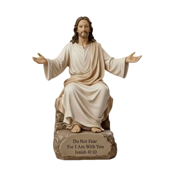 YFGEFTR Jesus Resin Figurine Statue, Jesus Open Arms Blessing Statue, Meaningful, Reverent, for Car Dashboard Home Office Table Decor Religious Gift