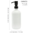 thumbnail image 6 of Darware 16oz Glass Pump Bottles (Set of 2, White w/ Black); Soap Dispenser Pump Bottles with Brushed Metal Pump Tops, 6 of 8