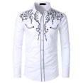 thumbnail image 1 of Camisa retro tribal para hombre, camisa retro de manga larga, transpirable, suave, para uso diario, diseño de botones de moda informal Vaion, 1 of 6