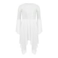 thumbnail image 3 of Haitryli Kids Girls Liturgical Praise Dance Top Sequins Chiffon Irregular Hem Worship Overlays Tunics White 8, 3 of 5