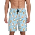 thumbnail image 1 of Balery Corgi Dog 1 Pantalones cortos de pijama de punto de algodón para hombre con cinturilla y bolsillos-Large, 1 of 6