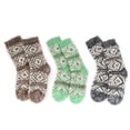 thumbnail image 3 of Women's Thick Comfy Vintage Knitted Colorful Fur Patterned Cabin Crew Casual Insulated Furry Winter Slipper Sweater Socks - Assortment B - 3prs, Size 4-10, 3 of 3