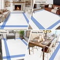 thumbnail image 5 of 6'x9' Area Rugs, Striped Navy Indoor Outdoor Area Rug for Living Room Bedroom, Blue White Geometric Minimalist Washable Bathroom Rugs Kitchen Floor Carpet Mats Home Decor Aesthetic, 5 of 8