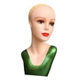 thumbnail image 1 of Female Mannequin Head Makeup 21.26inch Stable Base Hat Display Rack Necklace Green, 1 of 9