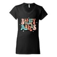thumbnail image 2 of Wild Bobby Beauty From Ashes Groovy Font With Stars Vintage Women Standard V-Neck Tee, Black, Small, 2 of 6