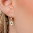 thumbnail image 3 of Gem Stone King 14K Yellow Gold Lab Grown Diamond Earrings for Women | 1.04 Cttw | Gemstone April Birthstone | Pear Shape 7X5MM, 3 of 6