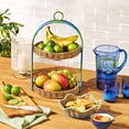 thumbnail image 2 of Beautiful Two-Tier Two-Tone Rattan Tray by Drew Barrymore, 2 of 8
