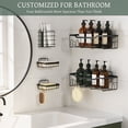thumbnail image 3 of Siaomo Shower Caddy,5 Pack Adhesive Shower Shelves,Rustproof Stainless Steel Shower Organizer Storage,No Drilling Shelves for Bathroom Storage & Home Decor -Black, 3 of 7