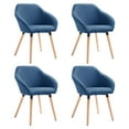 thumbnail image 6 of vidaXL Dining Chair Accent Upholstered Arm Chair with Solid Wood Legs Fabric, 6 of 40