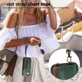 thumbnail image 5 of Allytechgroup Stylish iPhone 16 Wallet Case, Premium Phone Case for iPhone 16 with Card Holder Zipper Pocket Hand Wrist Shockproof Stand Cover for Women Men, Green, 5 of 6