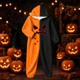 thumbnail image 5 of Halloween Onesie Adult Pumpkin Hooded Long Sleeve Flannel One Piece Jumpsuit, Oversized Loose Sleepwear Loungewear Outfit for Halloween Party, 5 of 6