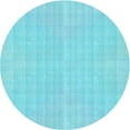 thumbnail image 1 of Ahgly Company Machine Washable Indoor Round Transitional Bright Turquoise Blue Area Rugs, 8' Round, 1 of 7