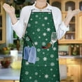 thumbnail image 5 of Green Christmas Snowflake Pattern Apron-Garden Aprons for Women with Pockets-Cotton Linen Waterproof Kitchen Cooking Gardening Aprons Adjustable for Kitchen,Cooking,BBQ and Salon 33"x27", 5 of 7