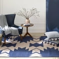 thumbnail image 2 of FH Home Machine Washable Area Rug - Hand Woven, Stain Resistant, Reversible - Premium Recycled Polyester Yarn - Aztec, Kilim - Kitchen, Bathroom, Laundry Room - Phoenix - Navy/Blush - 3 x 5 ft, 2 of 7