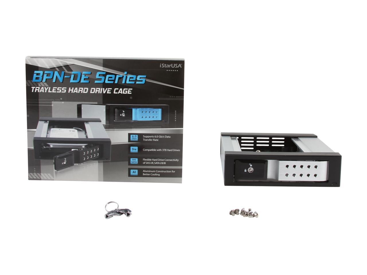 iStarUSA BPN-DE110SS-SILVER Trayless 5.25" to 3.5" SATA SAS 6 Gbps HDD Hot-swap Rack