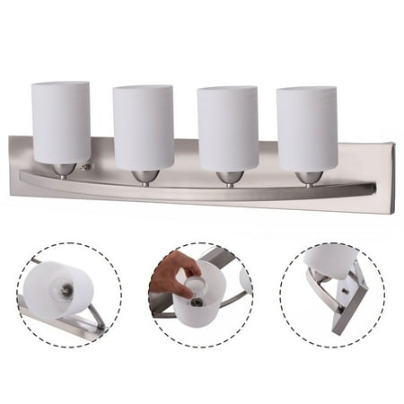 - Goplus 4 Light Glass Wall Sconce Modern Pendant Lampshade Fixture Vanity Metal Bathroom