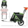 thumbnail image 5 of Aosom 2 in 1 Bike Trailer, Foldable Dog Bike Stroller with Aluminum Frame, Quick Release Wheels, Safety Leash, Anti-Slip Mat, Hitch Coupler, Reflectors, Flag for Medium Dogs, Green, 5 of 5