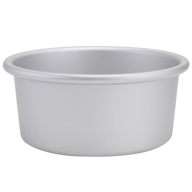 Molde redondo de aluminio anodizado para hornear pasteles de chocolate, de 5 pulgadas, con base extraíble (plateado)