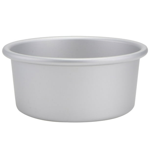 Molde redondo de aluminio anodizado para hornear pasteles de chocolate, de 5 pulgadas, con base extraíble (plateado)