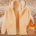 thumbnail image 2 of HOMADLES Mens Fleece Lined Hoodies Winter Warm Full Zipper Hooded Sweatshirts Solid Color Hoodie Jacket Beige Size S, 2 of 3