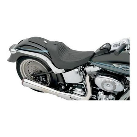 Drag Specialties 0802-0627 Solo Seat with Optional EZ Glide Backrest System - Flame Stitch