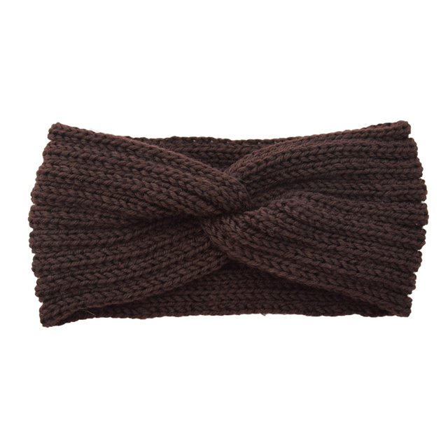 Minnieouse Diadema de invierno de ganchillo elástica ajustable cálida trenzada calentadores de oídos accesorios de peinado para mujeres adolescentes Accesorio para el cabello Café Minnieouse AP009566-12B
