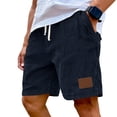 thumbnail image 2 of Dwelliawo Corduroy Shorts for Men 2026 Summer Casual Elastic Waist Drawstring Workout Gym Beach Vacation Shorts with Pockets Navy XL, 2 of 6