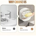 thumbnail image 4 of Waterproof Soap Dish with Drainage Box,2025 New Soap Dish Holder with Lid,Wall Mounted Drain Soap Box with Flip Lid,NO-Drilling Soap Dish Holder for Kitchen Sink,Bathroom,Bathtub, 4 of 8