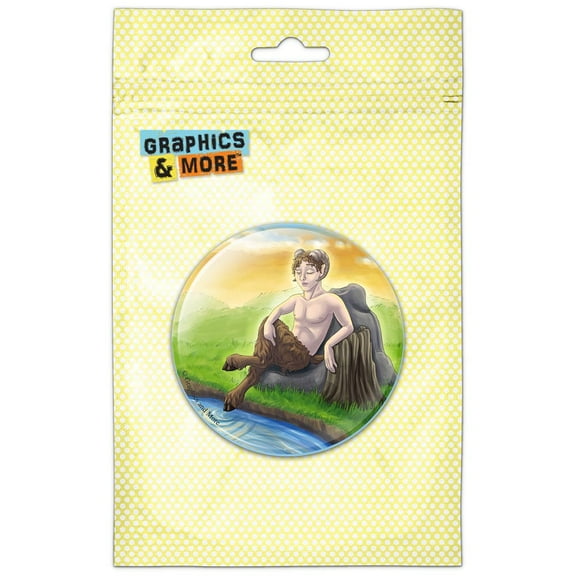 Faun Relaxing Satyr Fantasy Pinback Button Pin Badge