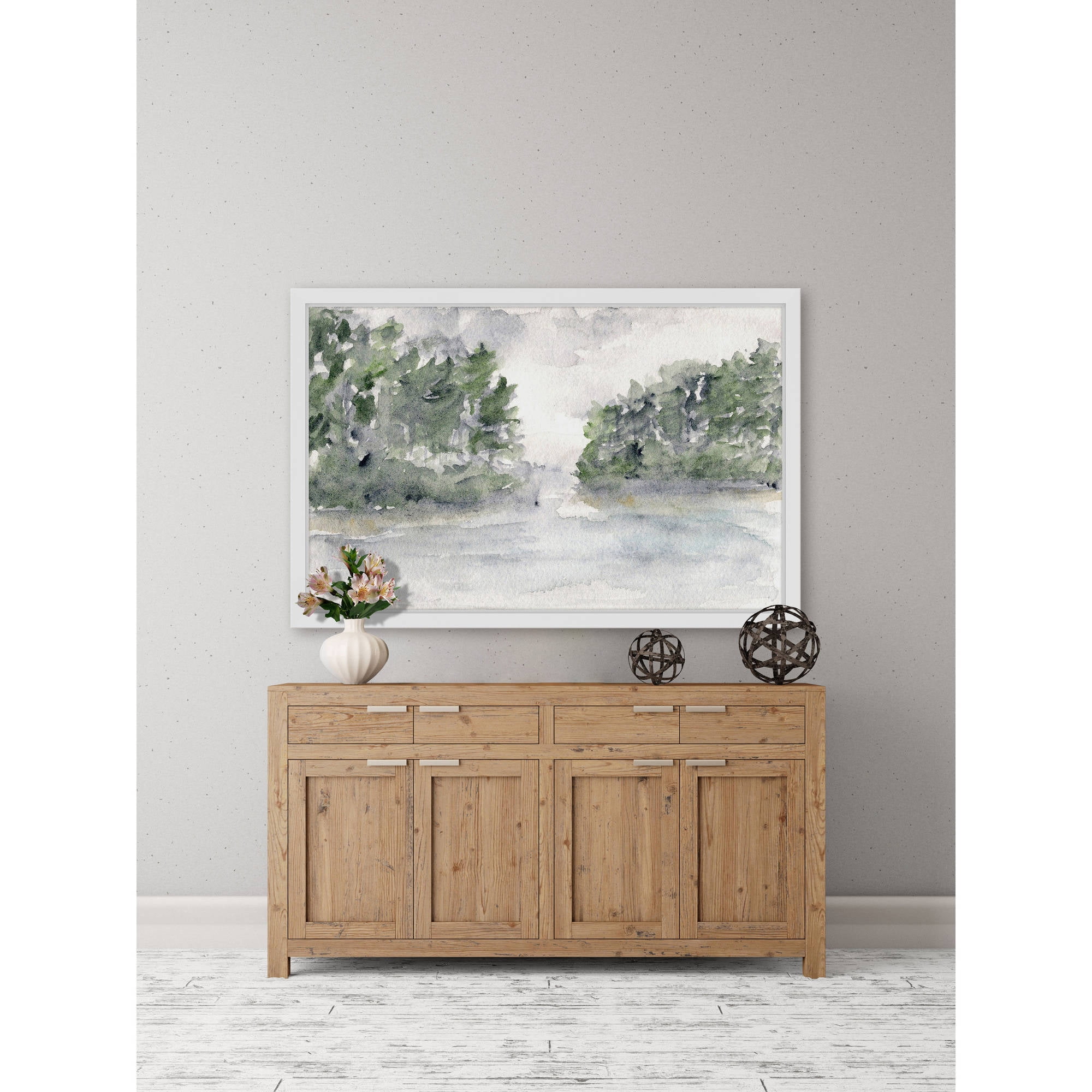 Marmont Hill "Rainy Lake Landscape" by Thimble Sparrow Framed Painting Print
