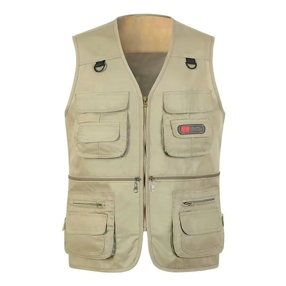 Bcfgryg Men's Spring And Autumn Vest With Pockets Outer Wear Suitable For Fishing Comfortable Vest Jacket Mens Waterproof Jacket Yellow XXL