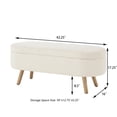 thumbnail image 5 of GZXS Flip-Top Entryway Upholstered Bench in Ivory Boucle, Modern Bedroom End-of-Bed Bench with Hidden Storage and Rubber Wood Legs, 42"L x 16.25"W x 17.75"H, 5 of 6
