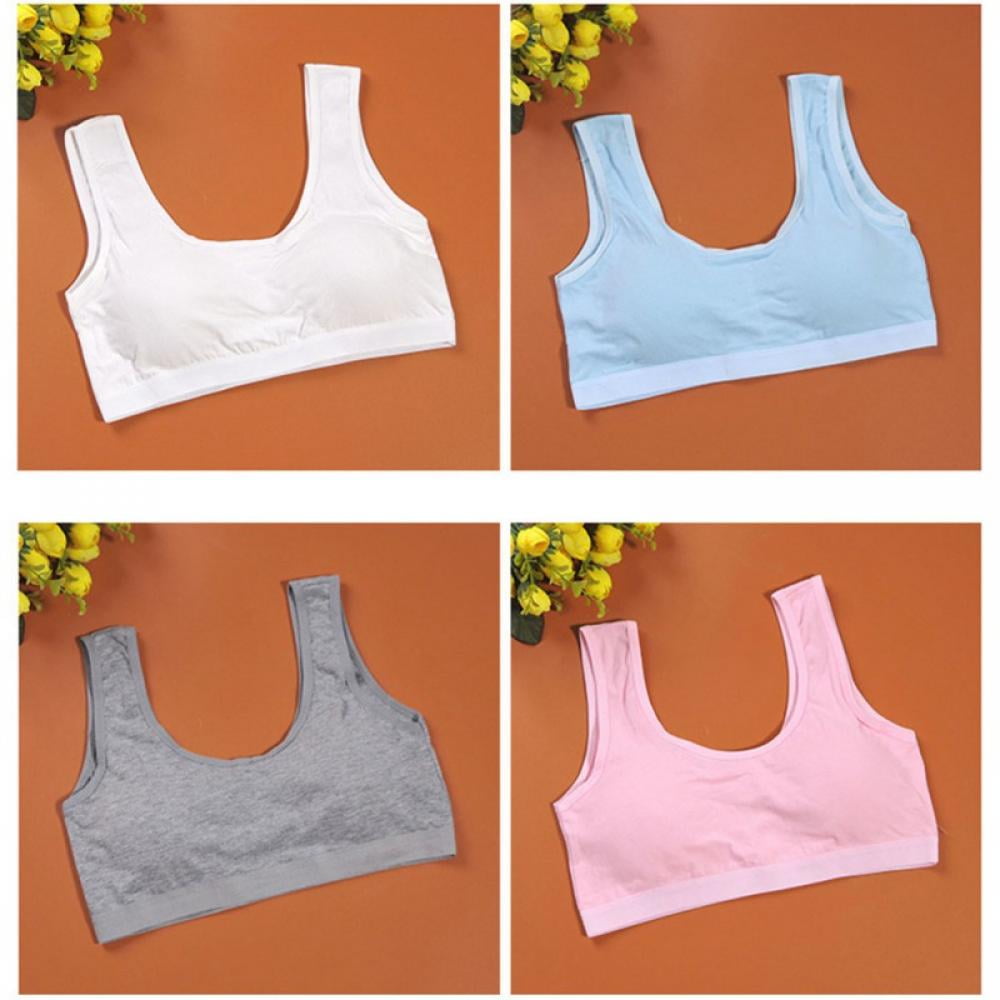 3pcs/lot Young Children's Breast Care Training Bras Solid Color