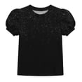 thumbnail image 2 of Kukoosong Girls' Gradient Color T-Shirts with Puff Sleeves, Casual Short Sleeve Crewneck Graphic Tees, Summer Outfit Fashion Top for Kids, 2 of 7