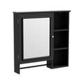 thumbnail image 3 of Yesfashion Bathroom Medicine Cabinet With Single Mirror Door, Wall Mounted Storage Cabinet With Mirror Door And Adjustable Shelf, 3 Open Fixed Shelves, For Bathroom, 3 of 9